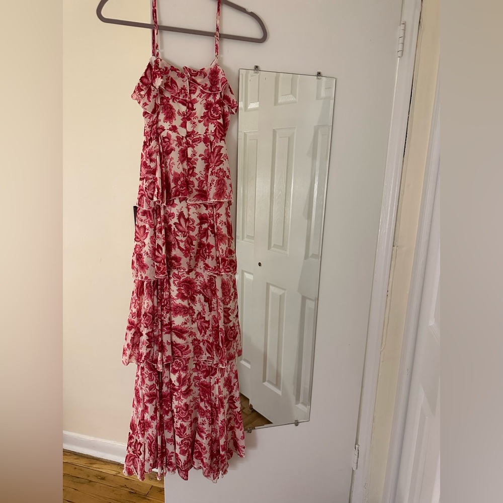 Full length tiered ruffle dress, worn once for engagement party.
